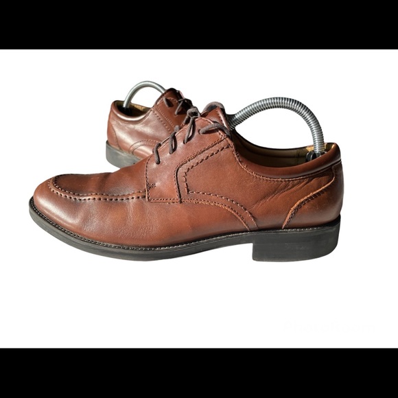 Chaps 96-26852 Brown Leather Oxfords Tie Lace Dress Loafer Shoes Mens size 8M - Picture 7 of 9